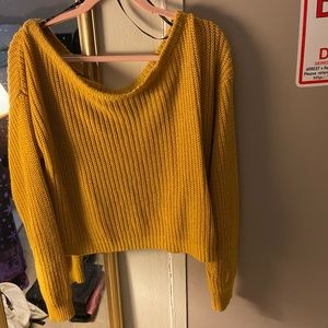 misguided off the shoulder crop sweater